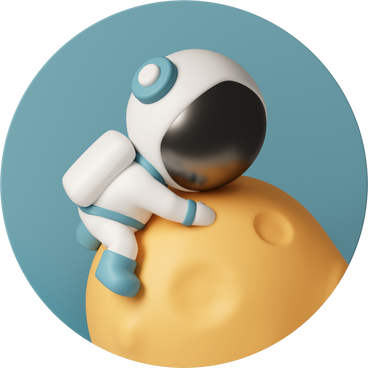 Cute astronaut lying on planet PNG, SVG