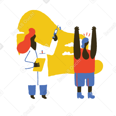 Illustration The doctor makes an injection  aux formats PNG, SVG