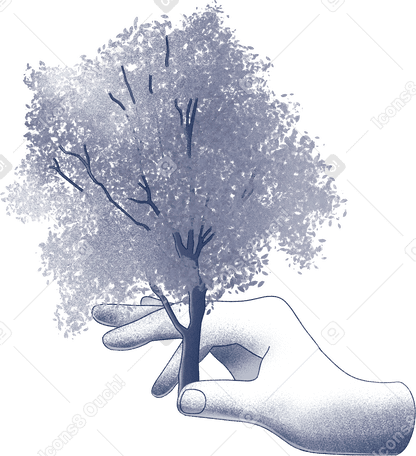 hand holding a tree PNG, SVG