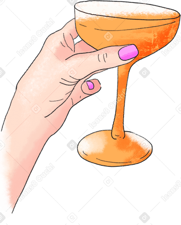 woman's hand with a glass в PNG, SVG