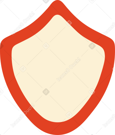 beige shield with red piping PNG, SVG