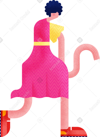 girl in a pink dress Illustration in PNG, SVG