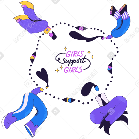 Девушки поддерживают девушек в PNG, SVG
