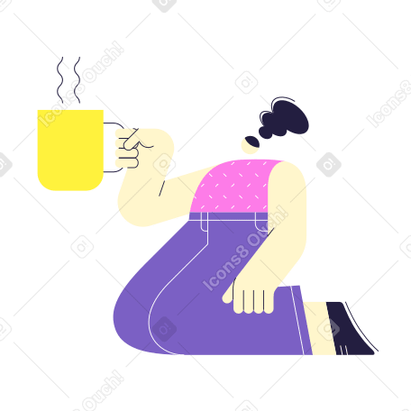 Coffee break Illustration in PNG, SVG