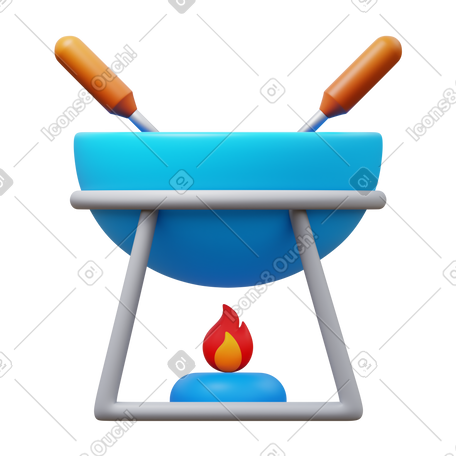 3D fondue PNG, SVG