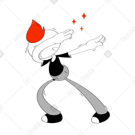 Illustration Doublage d'un adolescent avec des étincelles aux formats PNG, SVG