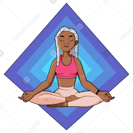 Woman meditates in the lotus position Illustration in PNG, SVG