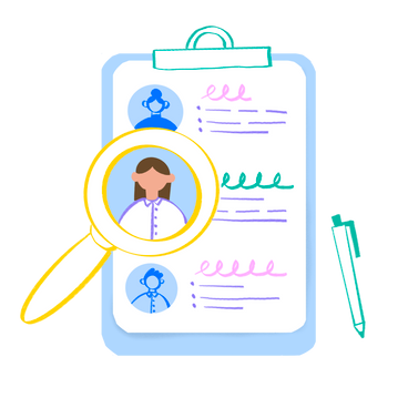 CVs on clipboard and hiring employees PNG, SVG