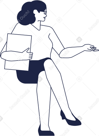 female psychologist sits and explains Illustration in PNG, SVG