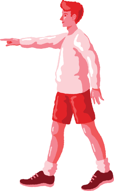 Man pointing side view PNG, SVG
