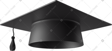 Black graduation cap PNG, SVG