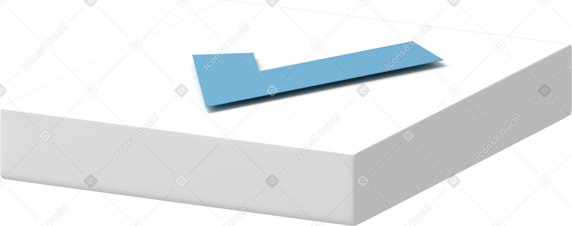 3D Blue check mark on square button Illustration in PNG, SVG