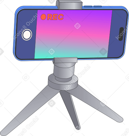 phone on tripod PNG, SVG