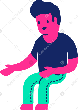 sitting man Illustration in PNG, SVG