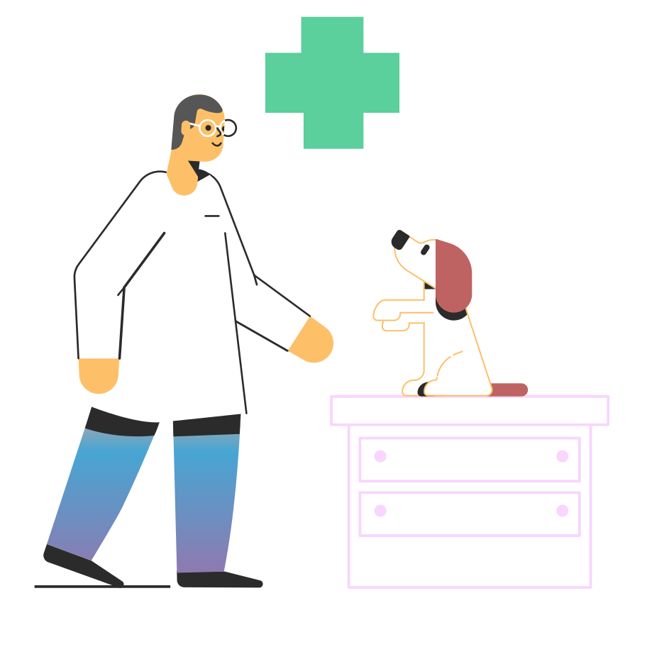Veterinarian Illustration in PNG, SVG