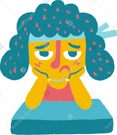 sad girl Illustration in PNG, SVG