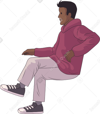 sitting man folded his legs Illustration in PNG, SVG