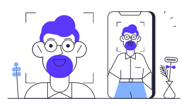 Illustrazione animata Face ID in GIF, Lottie (JSON), AE