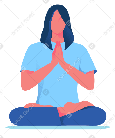 Mujer sentada en pose de meditación PNG, SVG
