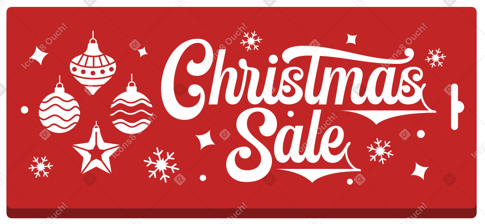 lettering christmas sale with christmas baubles text PNG, SVG