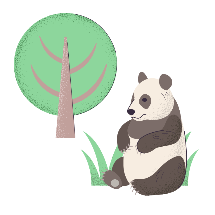 熊猫插图、图像，PNG、SVG格式。