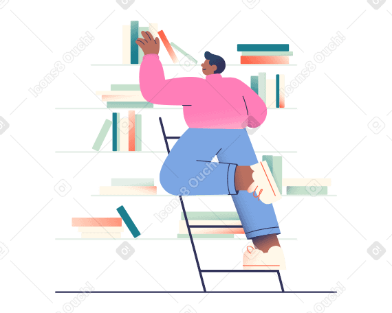 Man reaching for a book PNG, SVG