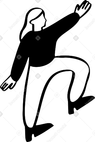 Женщина стоит с протянутой рукой в PNG, SVG