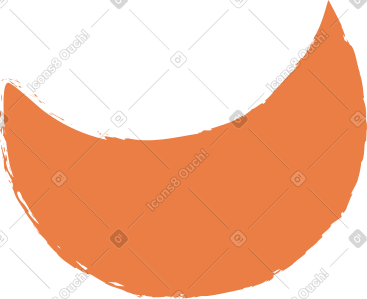 Orange crescent PNG, SVG