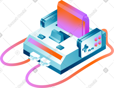 Isometric retro console PNG, SVG