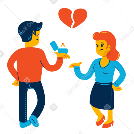 Failed marriage proposal PNG, SVG