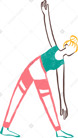 Donna bionda chinarsi in posa yoga PNG, SVG