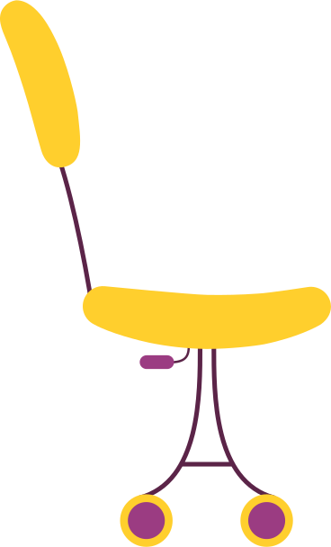 Illustration animée chaise d'ordinateur aux formats GIF, Lottie (JSON) et AE