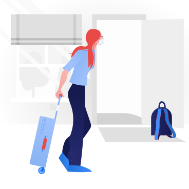  Woman going on a trip.  End of quarantine PNG, SVG
