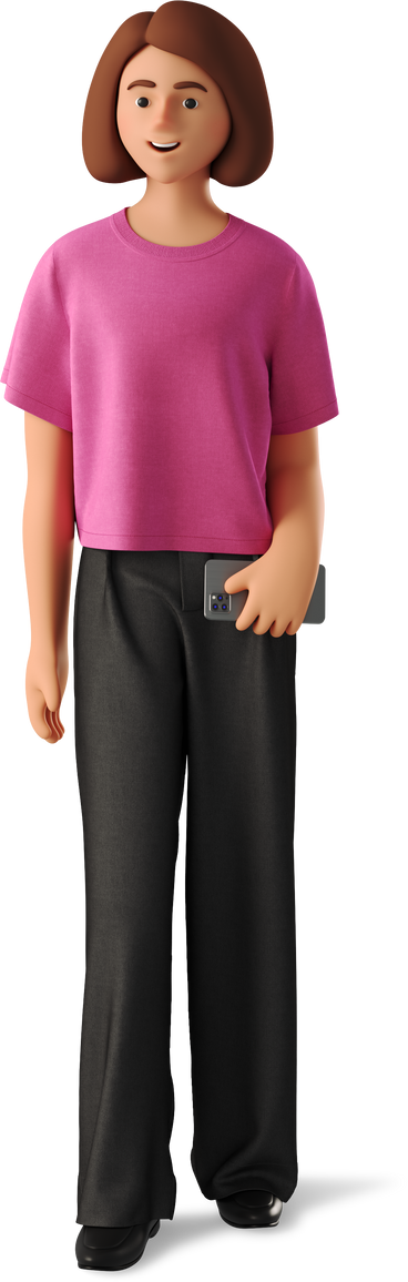 smiling young woman in casual clothes PNG, SVG