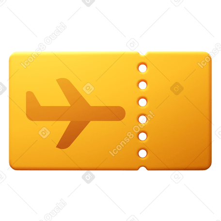 3D boarding pass Illustration in PNG, SVG