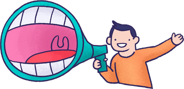 character with megaphone PNG, SVG