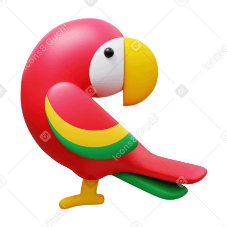 3D parrot PNG, SVG