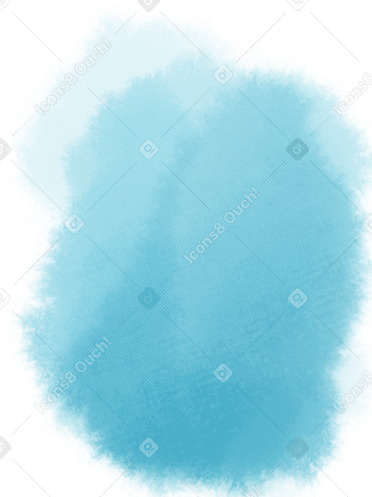 blue watercolor spot with texture PNG, SVG