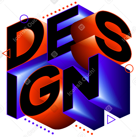3d 风格的刻字设计与装饰文本 PNG, SVG