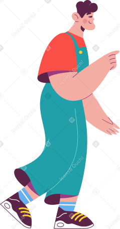 man in overalls Illustration in PNG, SVG