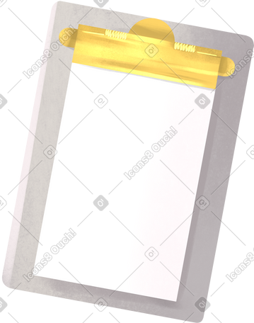 tablet with gold clip PNG, SVG