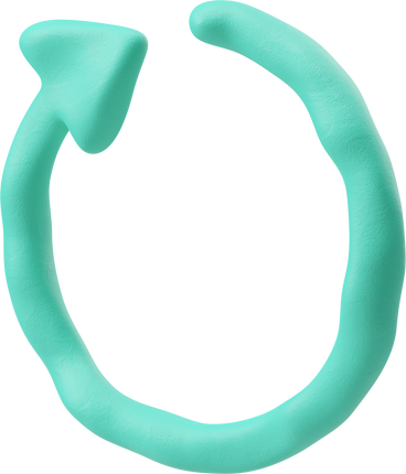 Three-quarter view of a blue green restart icon PNG, SVG