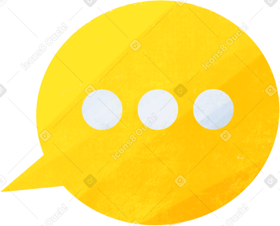yellow speech bubble with ellipsis Illustration in PNG, SVG
