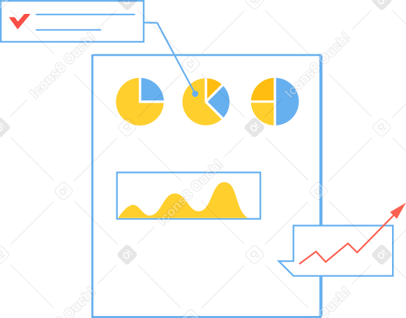 board with graphs Illustration in PNG, SVG