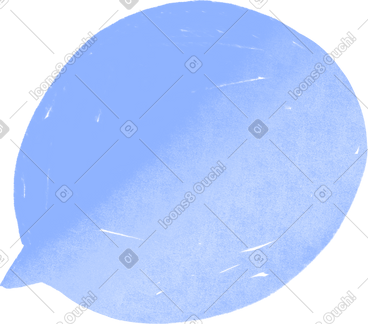 Blue speech bubble with white texture PNG, SVG