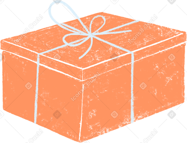 orange gift box PNG, SVG