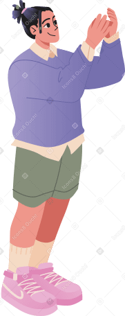young man with raised hands PNG, SVG