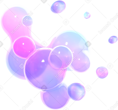 3D floating luminescent spheres PNG, SVG