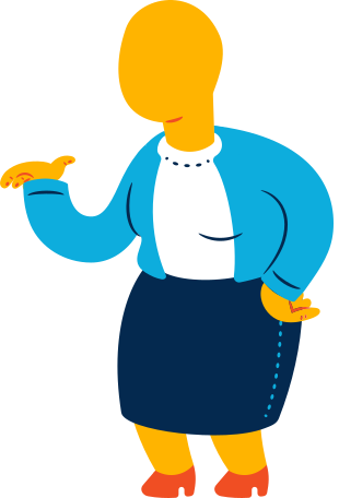 chubby old woman standing Illustration in PNG, SVG