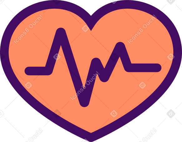 맥박 라인이 있는 심장 PNG, SVG